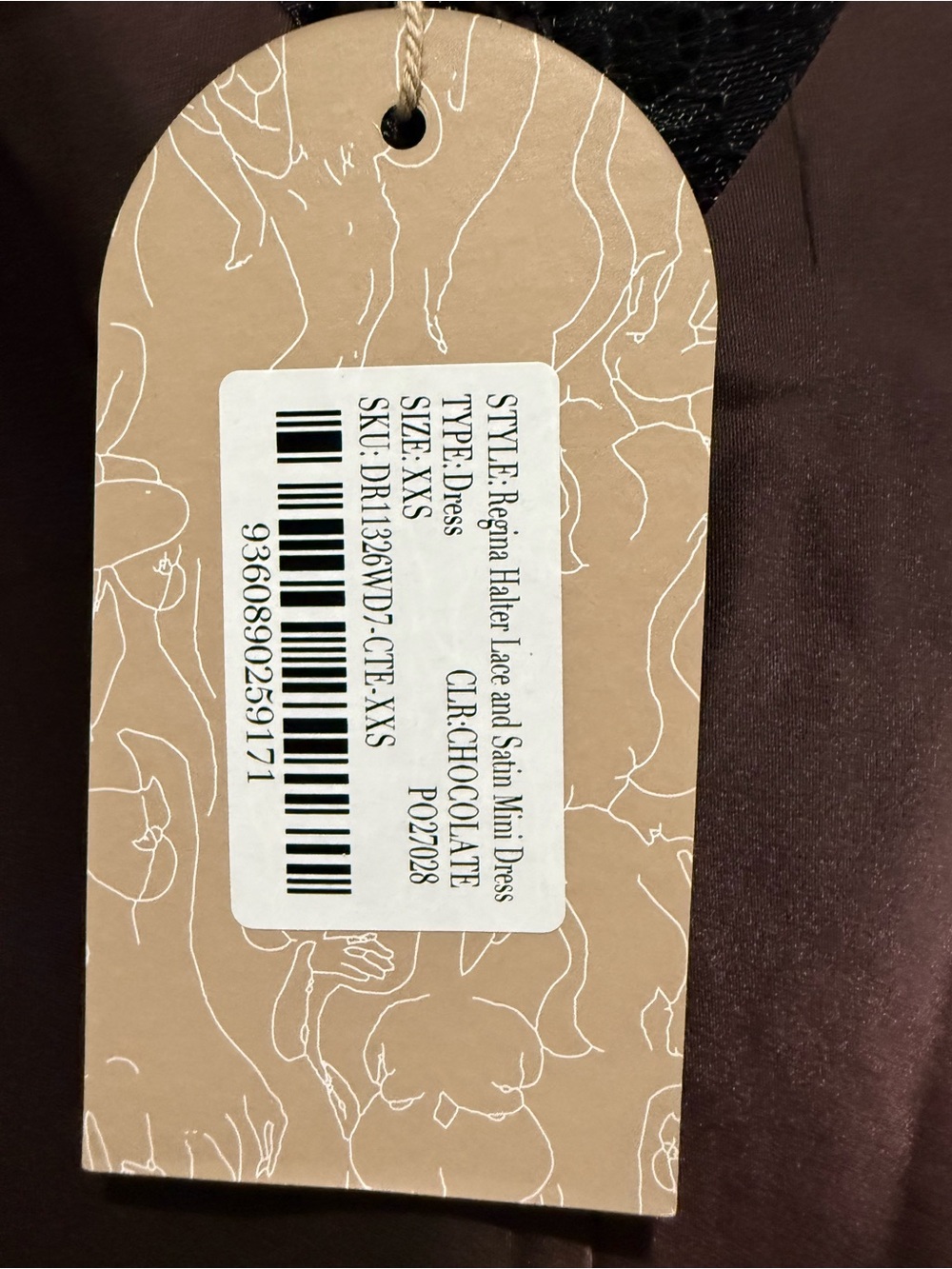 Meshki- Halter Mini Dress in chocolate brown - Picture 6 of 7